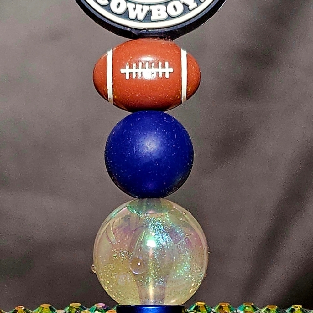 NFL Dallas Cowboys Sparkly/Blingy Custom Created Super Fan Beaded Pen